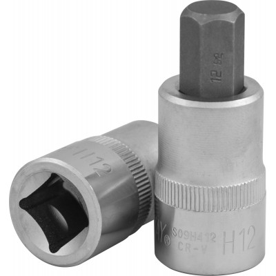 Торцевая головка 1/2"DR с шестигранной вставкой Hex 12 мм, L-55 мм S09H412
